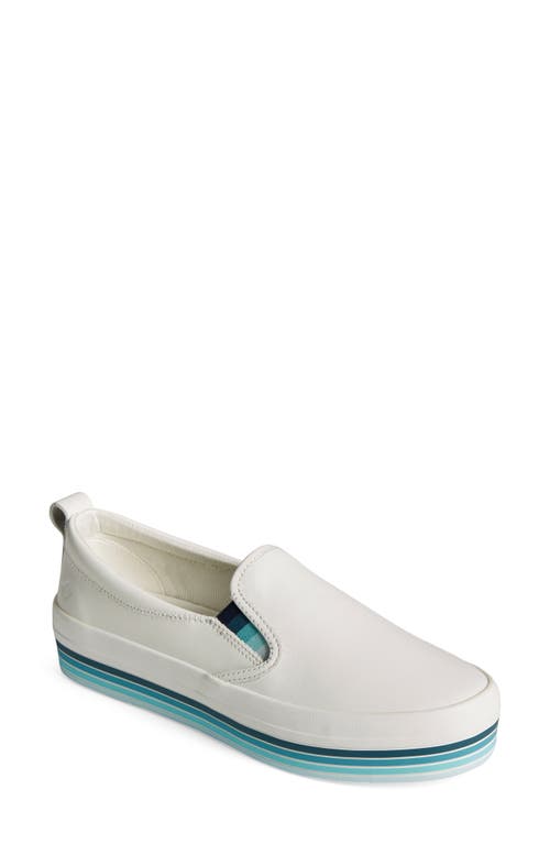 Crest Twin Gore Platform Sneaker in White