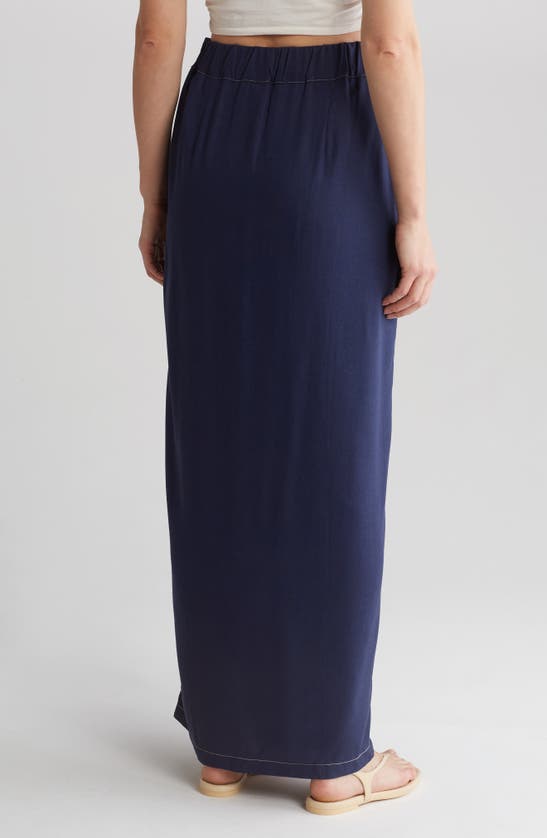 Shop By Design Abby Button Front Maxi Skirt In Peacoat