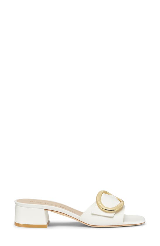 Shop Stuart Weitzman Benni 35 Slide Sandal In Cream