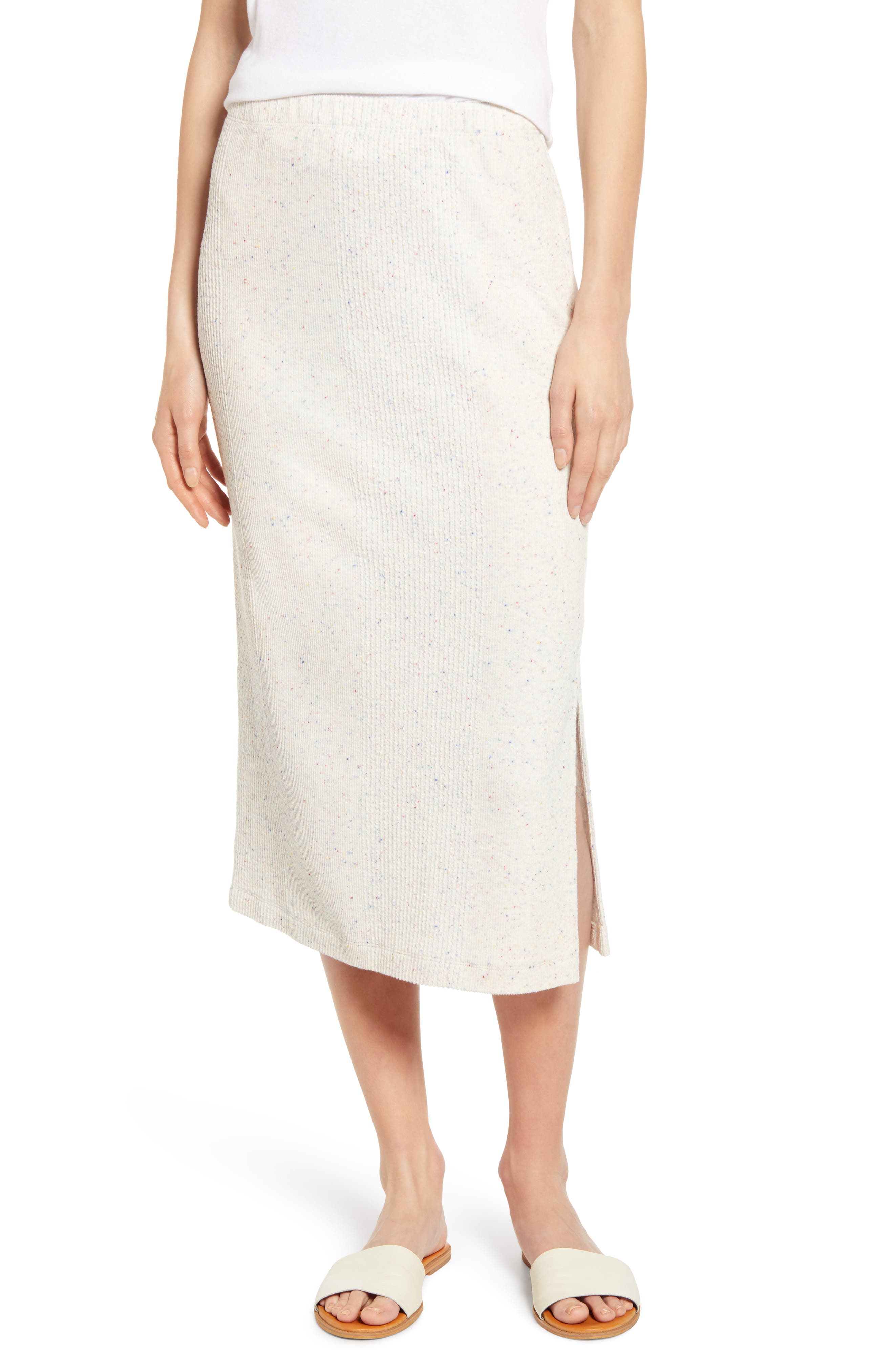 Lou & Grey Speckled Midi Skirt, Beige