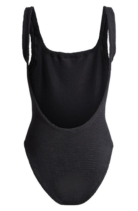 Shop Hunza G Square Neck One-piece Swimsuit In Black