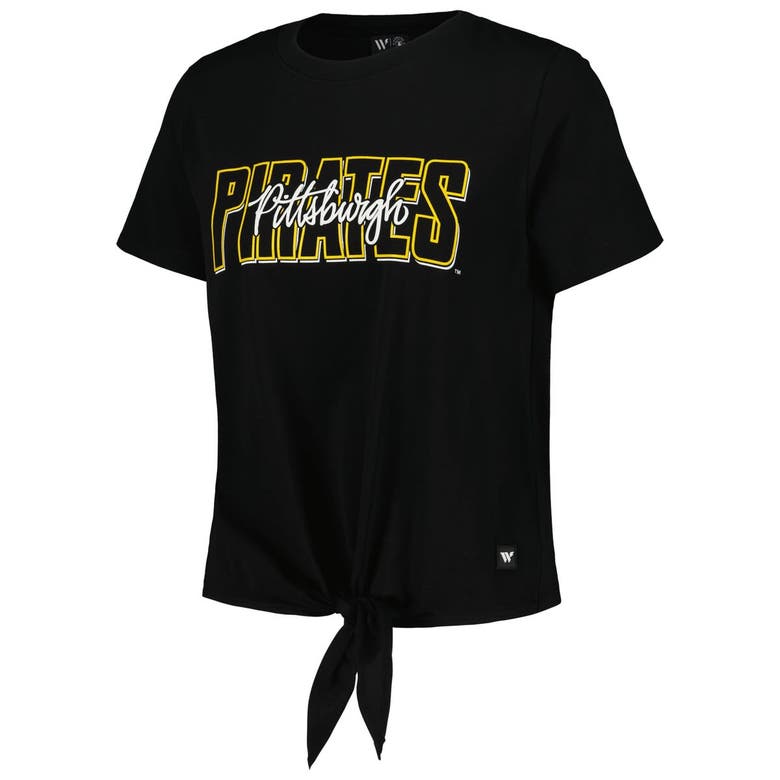 Shop The Wild Collective Black Pittsburgh Pirates Twist Front T-shirt