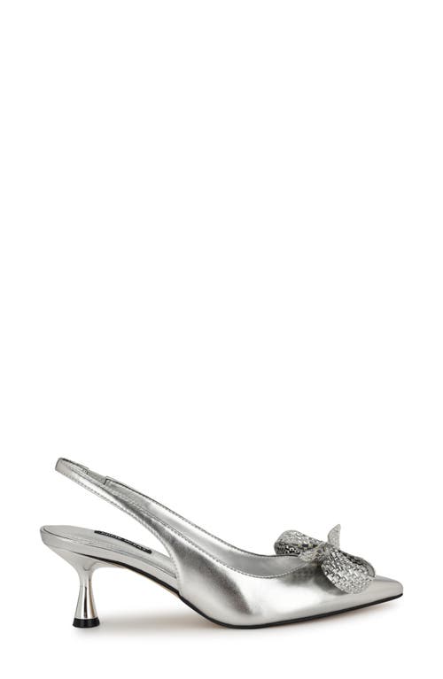 Shop Nine West Rills Pointed Toe Slingback Pump In Silver