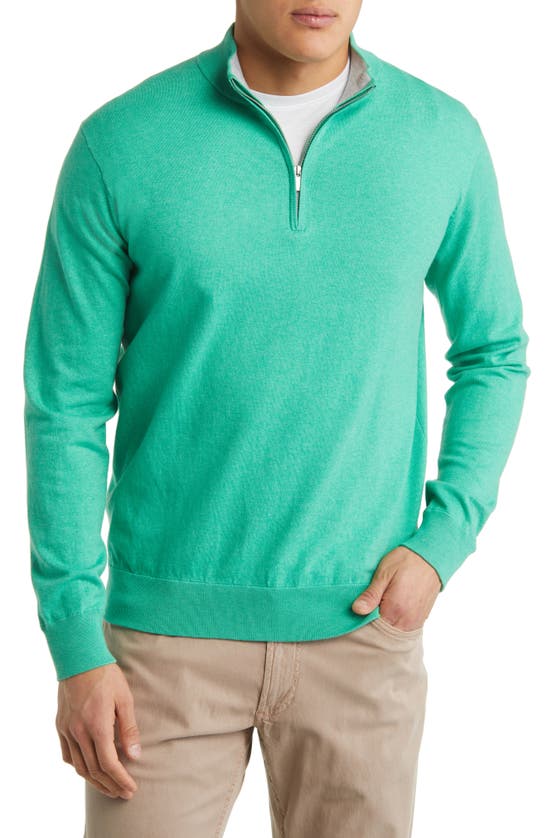 Peter Millar Men's Crown Crest Cotton-silk Quarter-zip Classic-fit Pullover In Prickly Pear