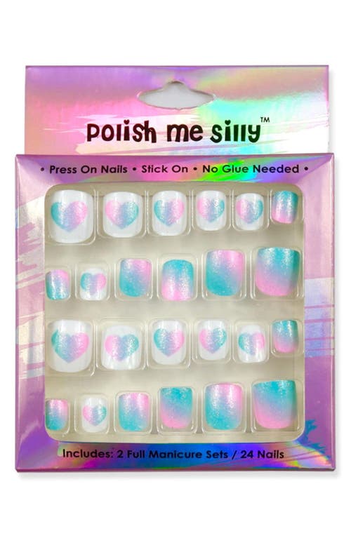POLISH ME SILLY Kids' Ombré Press-On Nails in Ombre Hearts at Nordstrom