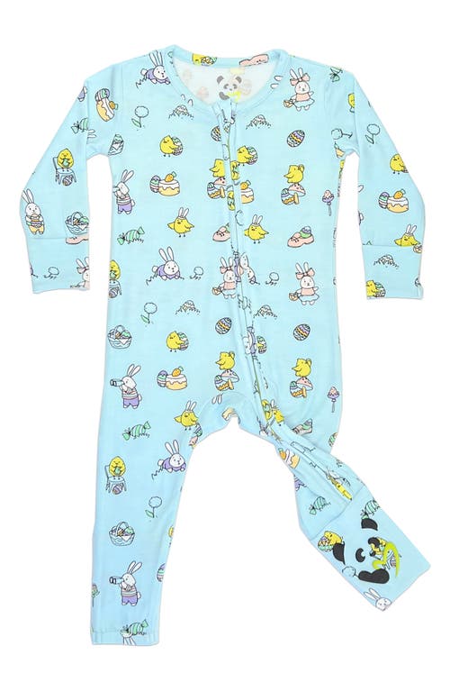 Bellabu Bear Kids' Easter Bunnies Convertible Footie Fitted One-Piece Pajamas in Easter Bunny