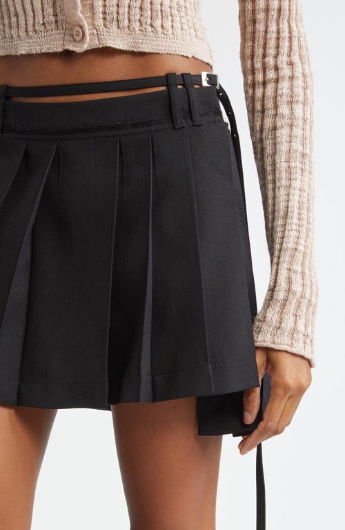 Shop Acne Studios Ipleat Belted Pleated Miniskirt In Black