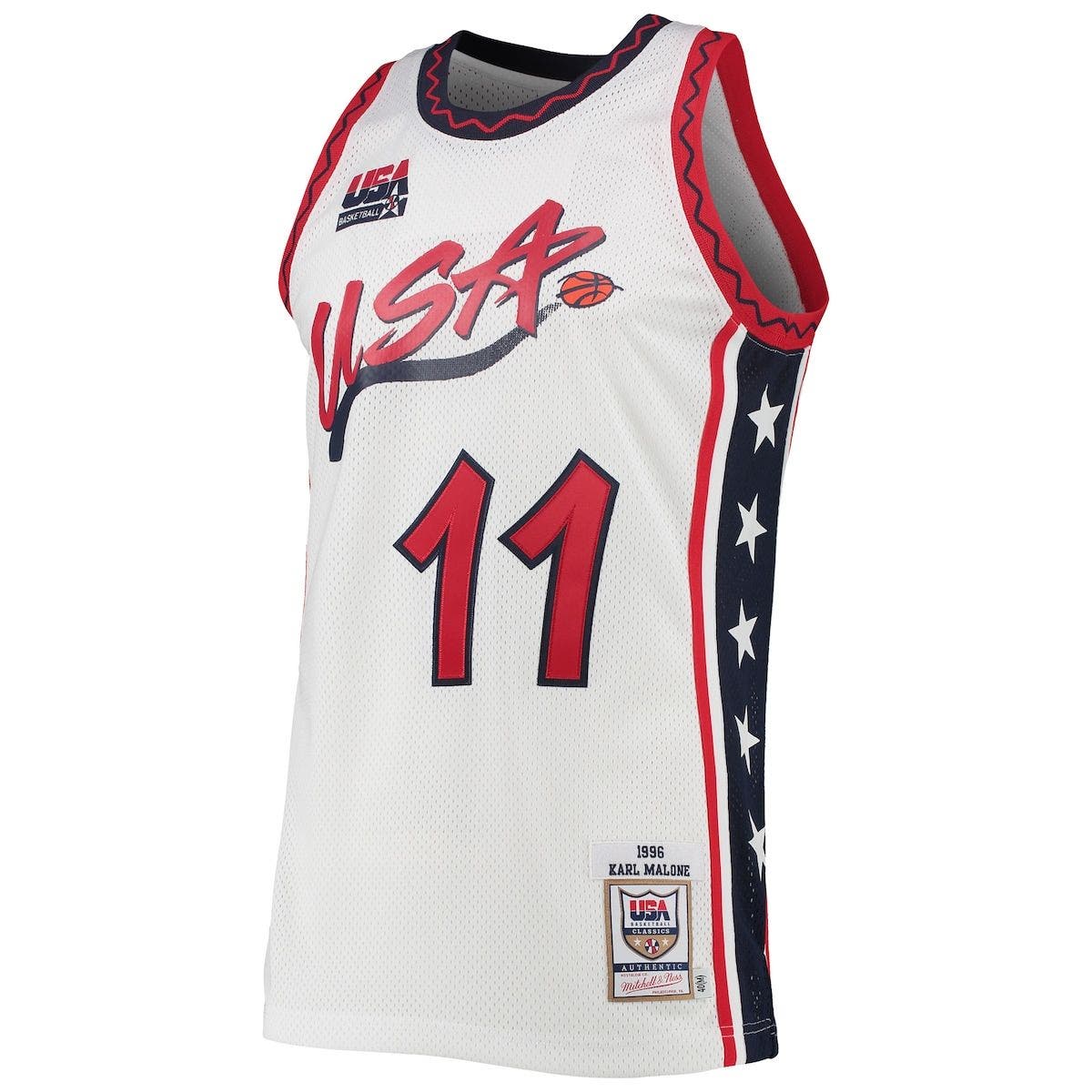 Mitchell & Ness Men's Mitchell & Ness Karl Malone White USA Basketball 1996  Hardwood Classics Authentic Jersey | Nordstrom
