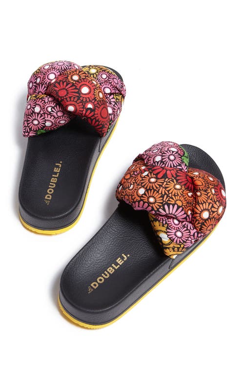 La Doublej Treccia Slides Pride Daisy Multicolor In Pride Daisy Multicolor