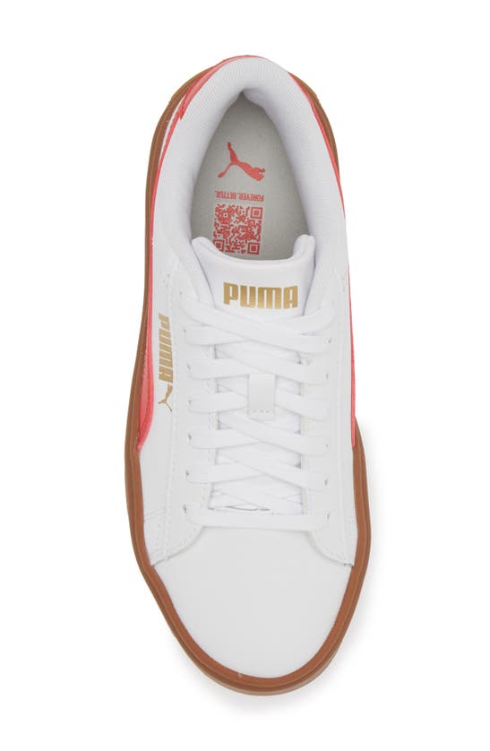 Shop Puma Smash V3 Platform Sneaker In White-for All Time Red-gold