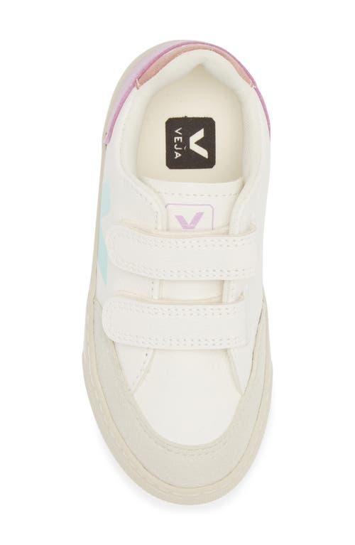 Shop Veja Kids' V-12 Sneaker In Extra-white/multi/orchid