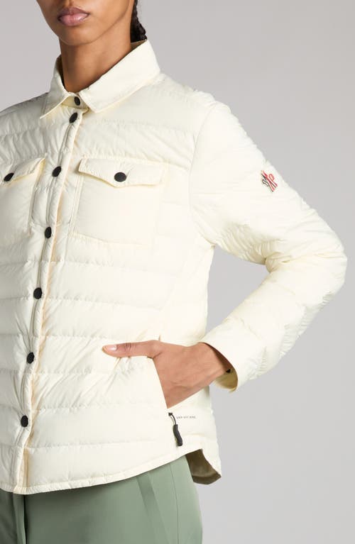 Shop Moncler Grenoble Rozes Day-namic Quilted Down Shirt Jacket In Sand