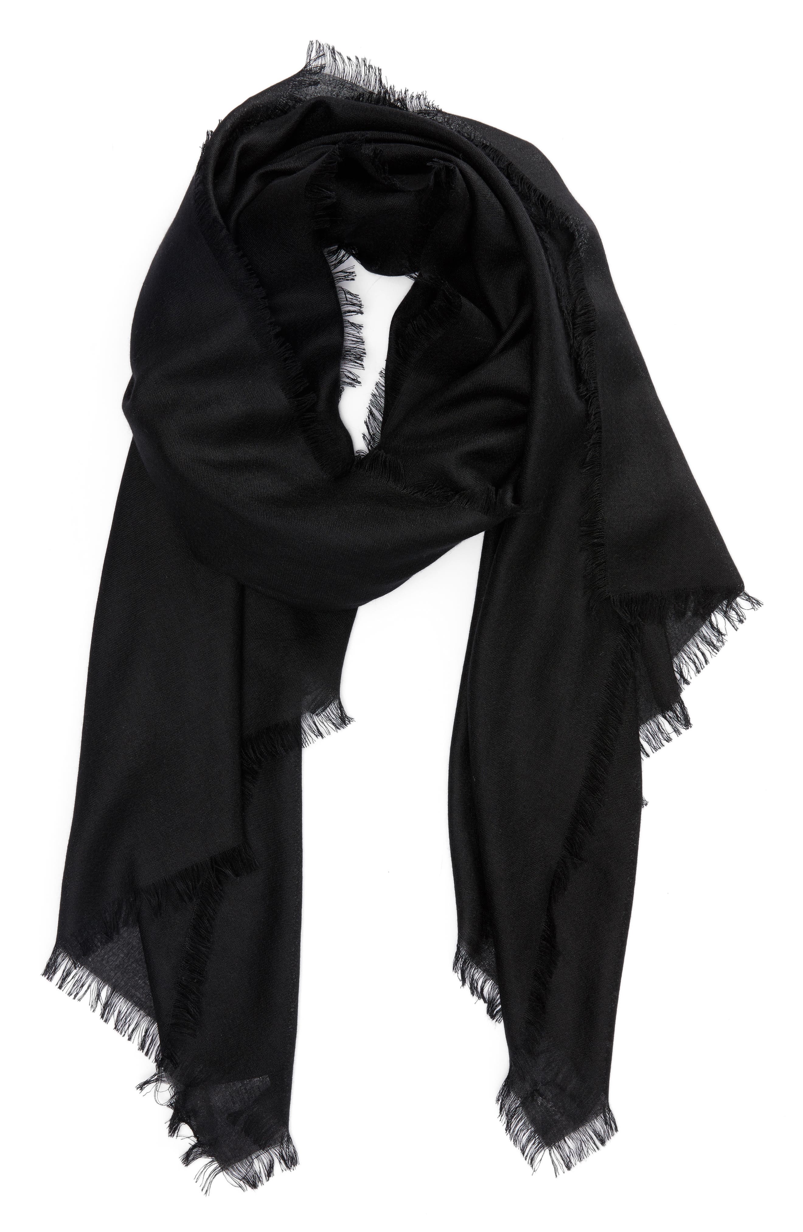 NORDSTROM COLLECTION Cashmere Wrap Black Retail $229.00 