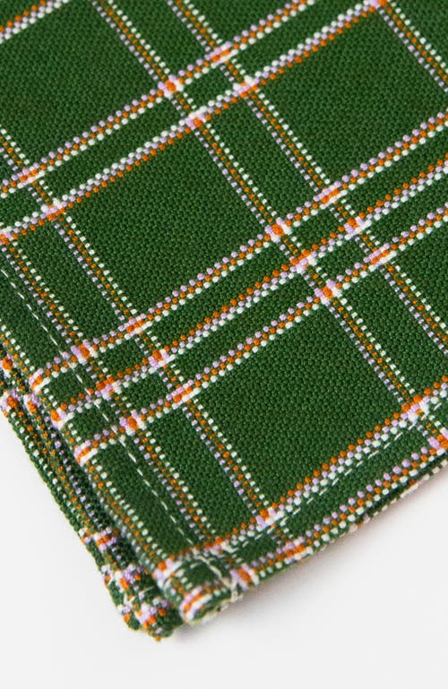 Shop Archive New York Chiapas Handwoven Plaid Cotton Placemats, Set Of 4 In Green