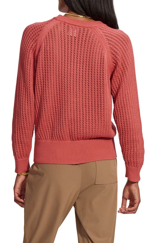 Shop Varley Clay Open Knit Sweater In Mineral Red