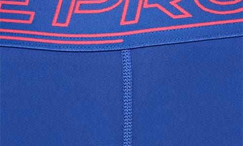 Shop Nike Kids'  Pro Dri-fit Leggings In Game Royal/aster Pink