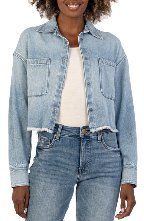 Missguided Blue Co Ord Deconstructed Denim Bralette, Great Fall Outfit I  Want to Be Wearing: Issa Rae's Denim Bra and Button-Down