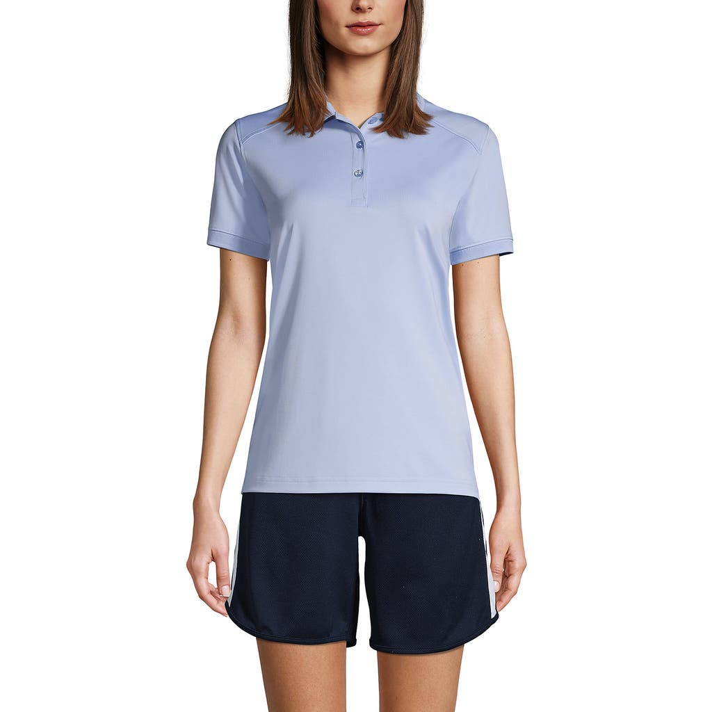 Lands' End School Uniform Young Short Sleeve Rapid Dry Polo Shirt In Blue