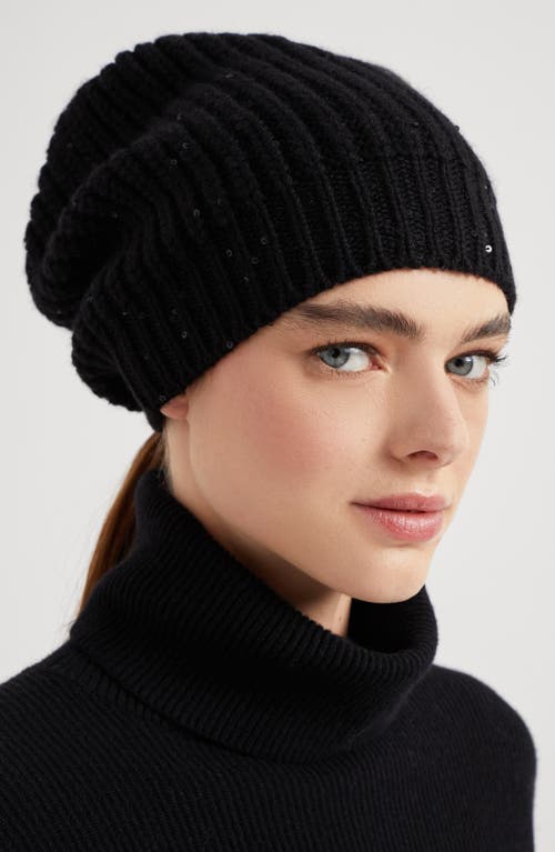 Shop Brunello Cucinelli Cashmere And Silk Beanie In Black