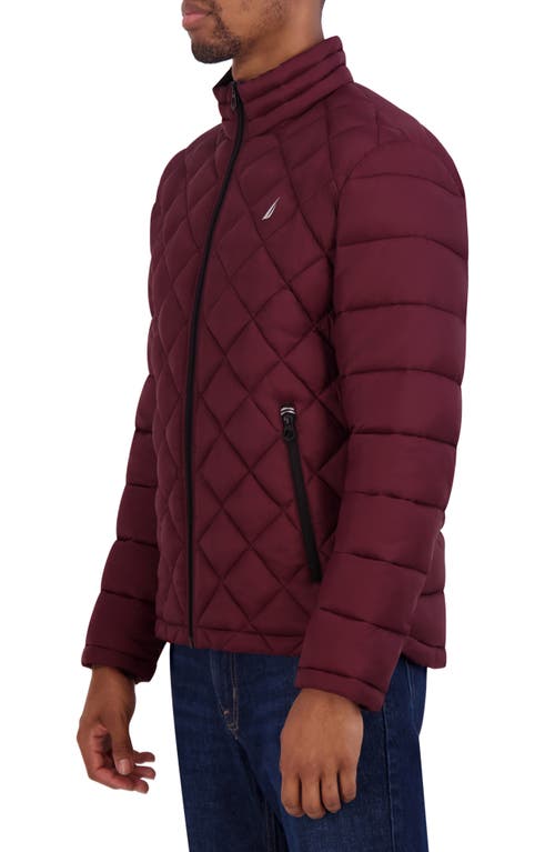Nautica Featherweight Quilted Puffer Jacket In Bold Burgundy