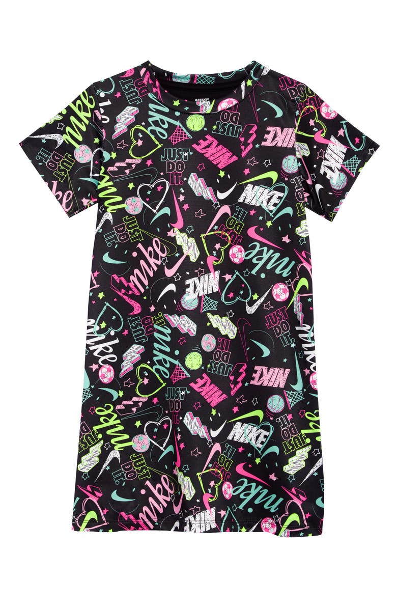 Nike Scribble Print T Shirt Dress Little Girl Nordstrom