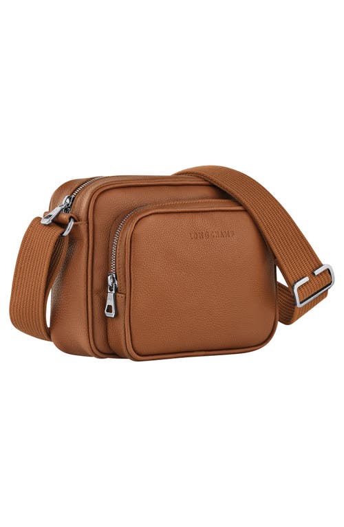 Shop Longchamp Le Foulonné Leather Camera Bag In Caramel