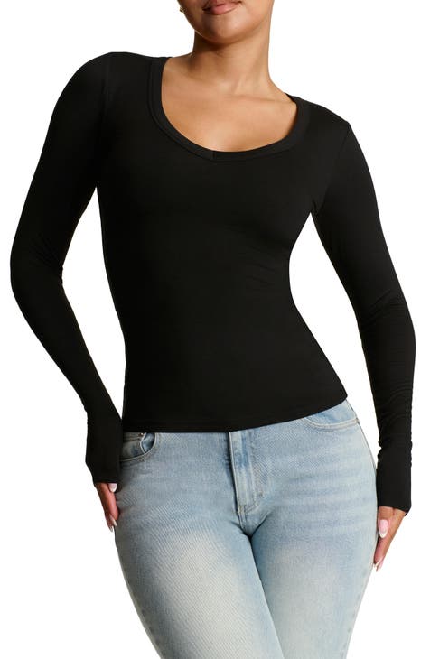 V-Neck Long Sleeve Top