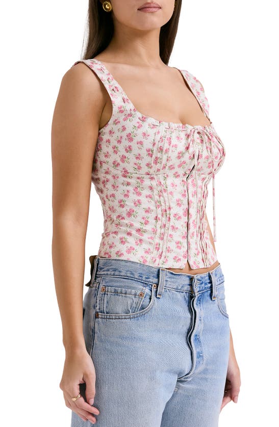 Shop House Of Cb Chicca Square Neck Corset Top In Print Cottage