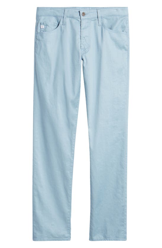 Shop Ag Everett Slim Straight Leg Stretch Cotton & Linen Pants In Spring Showers