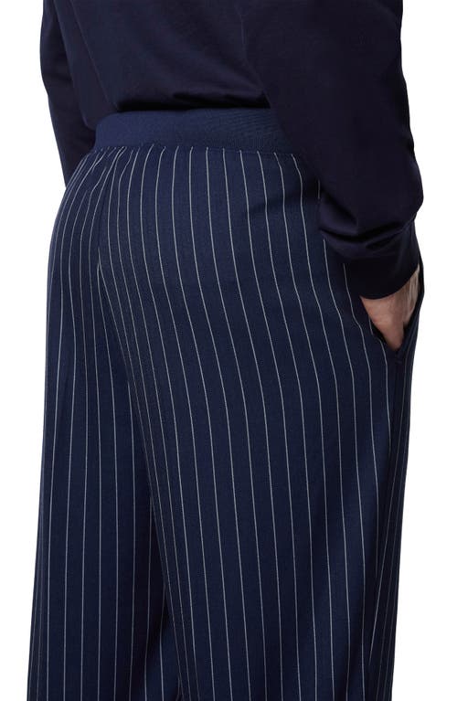 Sergio Tacchini Gessato Pinstripe Stretch Herringbone Track Pants In Maritime Blue