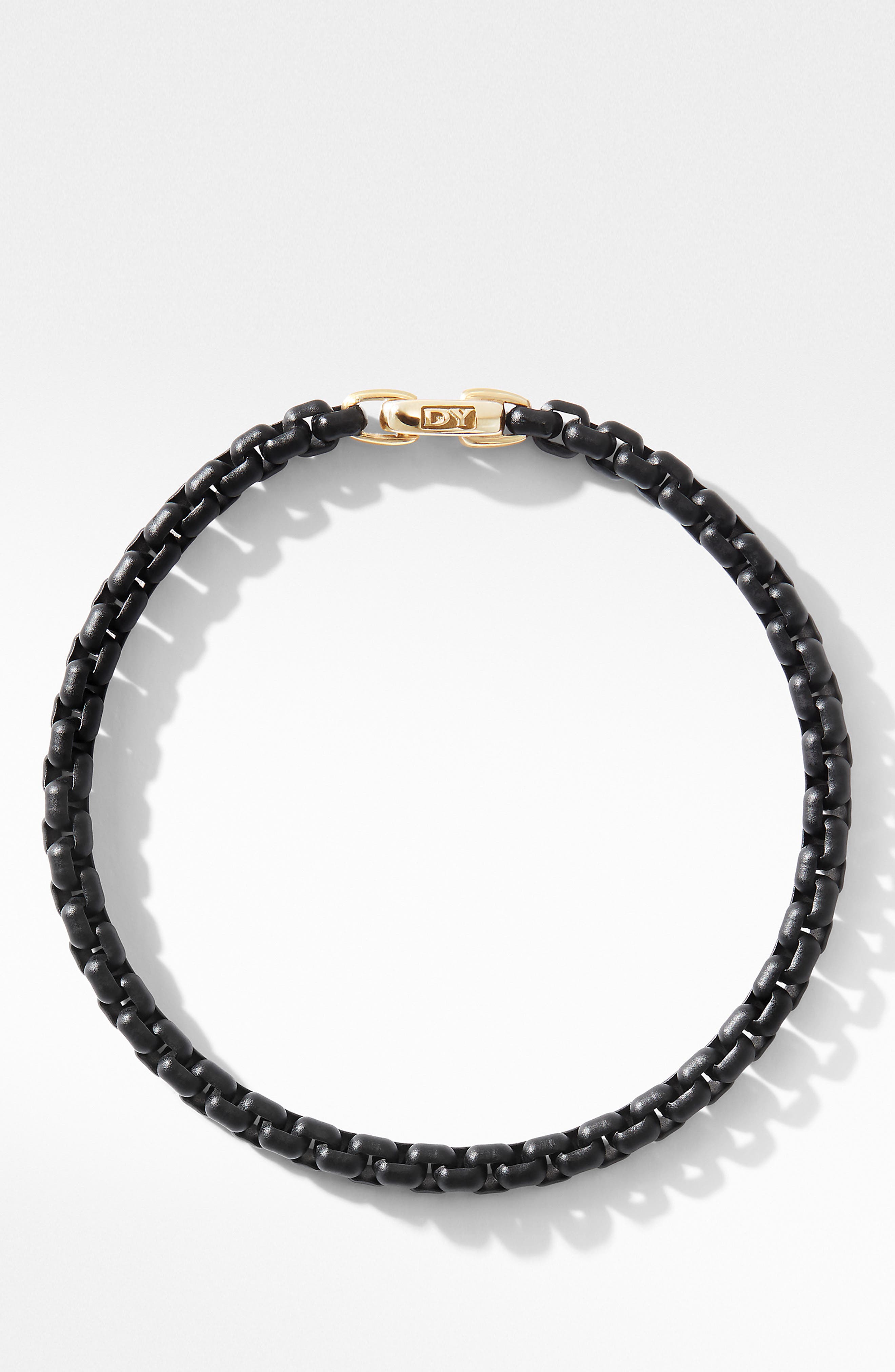 David Yurman Bel Aire Chain Bracelet in Black with 14K Yellow Gold
