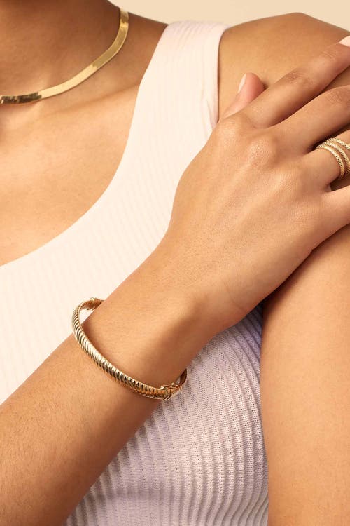 Shop Oradina 14k Yellow Gold Cobra Bangle