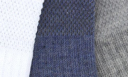 Lorenzo Uomo 3-pack Ankle Socks In Grey/blue/white
