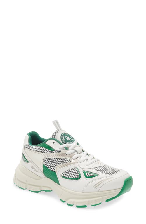Axel Arigato Marathon Sneaker in White/Kale Green