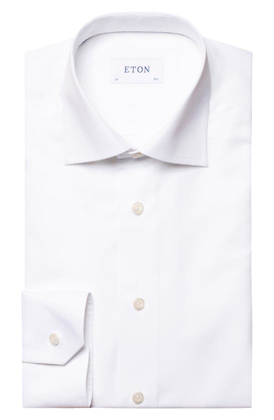 Eton Slim Fit Cotton & Linen Dress Shirt In Natural