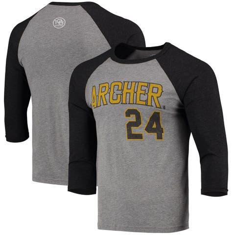 Pittsburgh Pirates Stitched Baseball 3/4 Black Sleeve Raglan