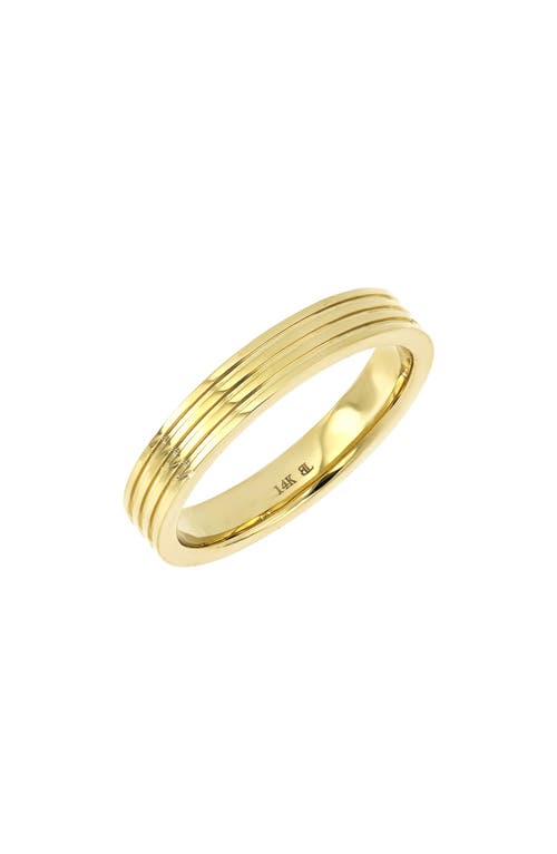 Men's Stripe 14K Gold Ring in 14K Yellow Gold