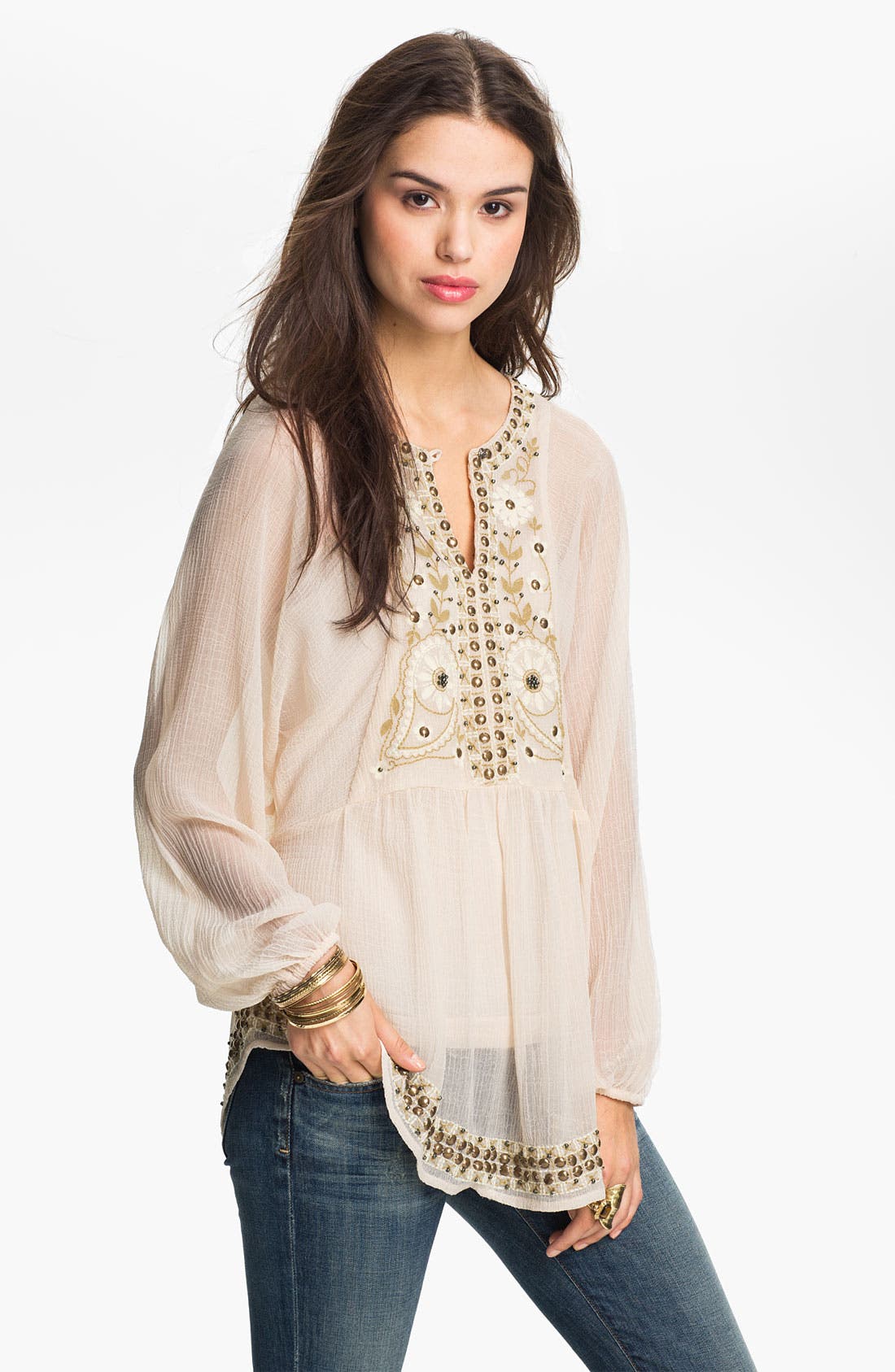 Free People Embellished Peasant Tunic Nordstrom
