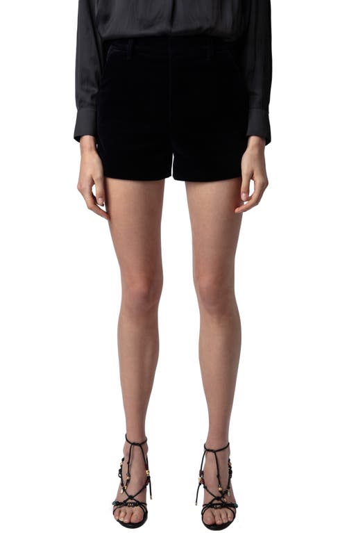 Zadig & Voltaire Cotton Velvet Shorts in Encre at Nordstrom, Size 4 Us