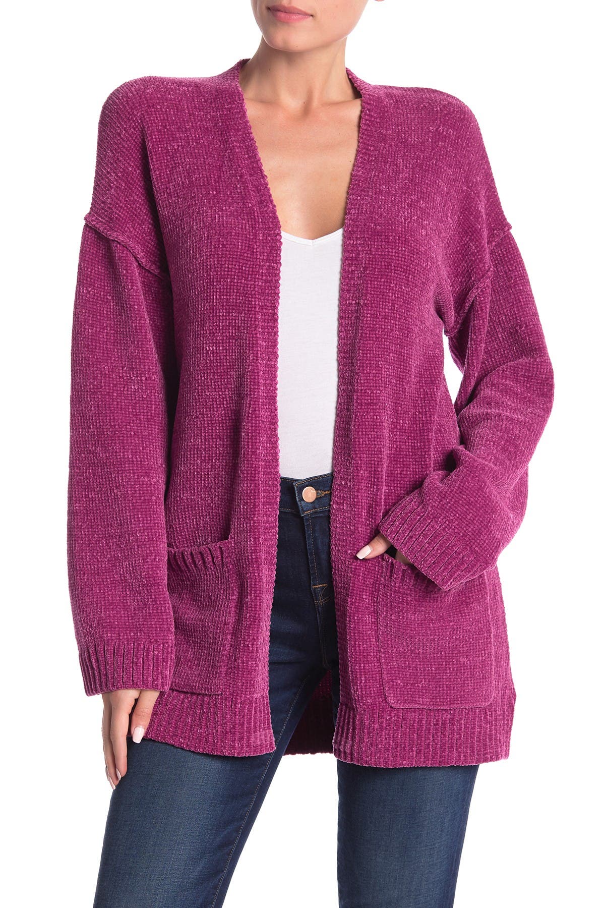 chenille knit cardigan