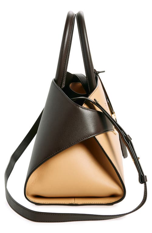 Shop Ferragamo Small Hug Leather Top Handle Bag In Light Camel