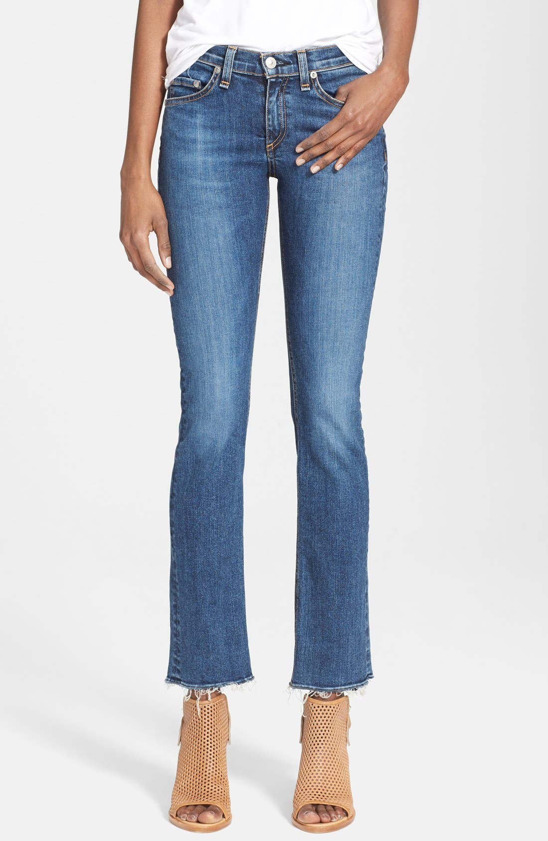 rag & bone/JEAN Frayed Hem Straight Leg Jeans (Clean La Paz) Nordstrom
