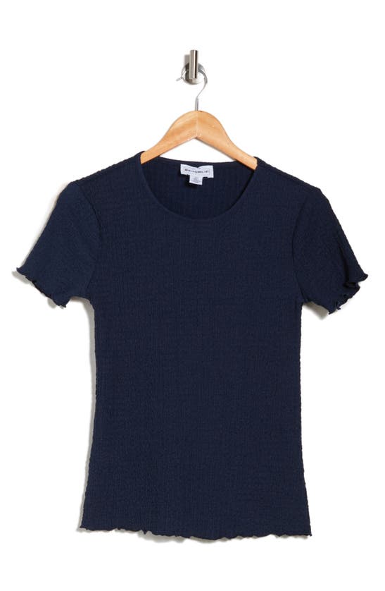 Shop For The Republic Smocked Crewneck Top In Navy