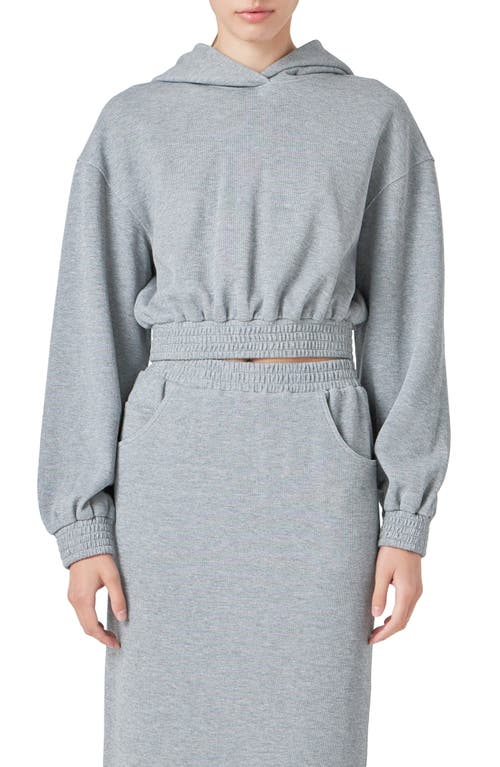 Shop Grey Lab Crop French Terry Hoodie In Heather Grey