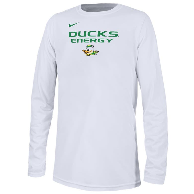 Shop Nike Youth   White Oregon Ducks 2024 On-court Bench Energy T-shirt