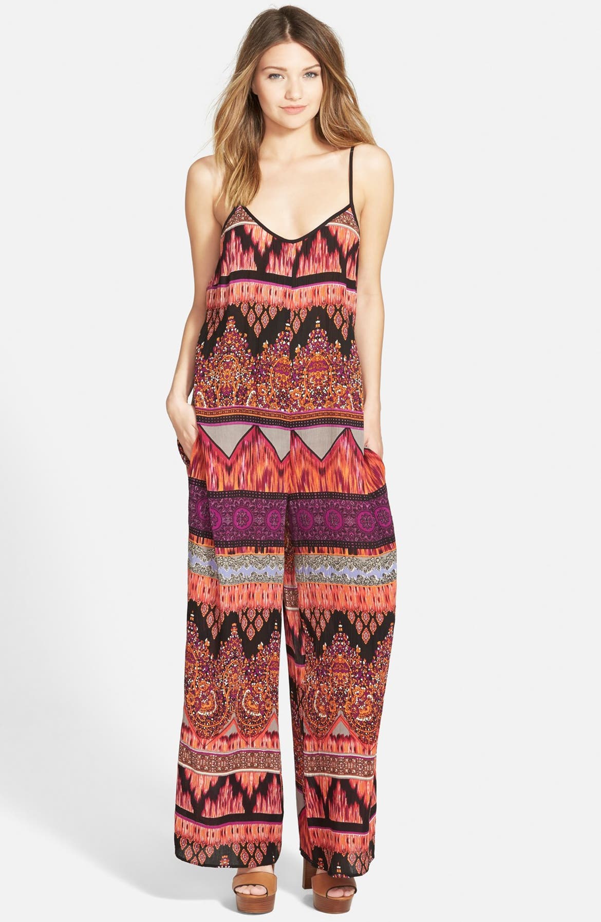 Band of Gypsies Strappy Print Jumpsuit | Nordstrom