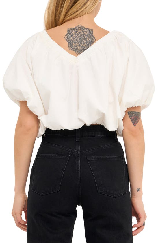 Shop Endless Rose Puff Crop Blouse In White