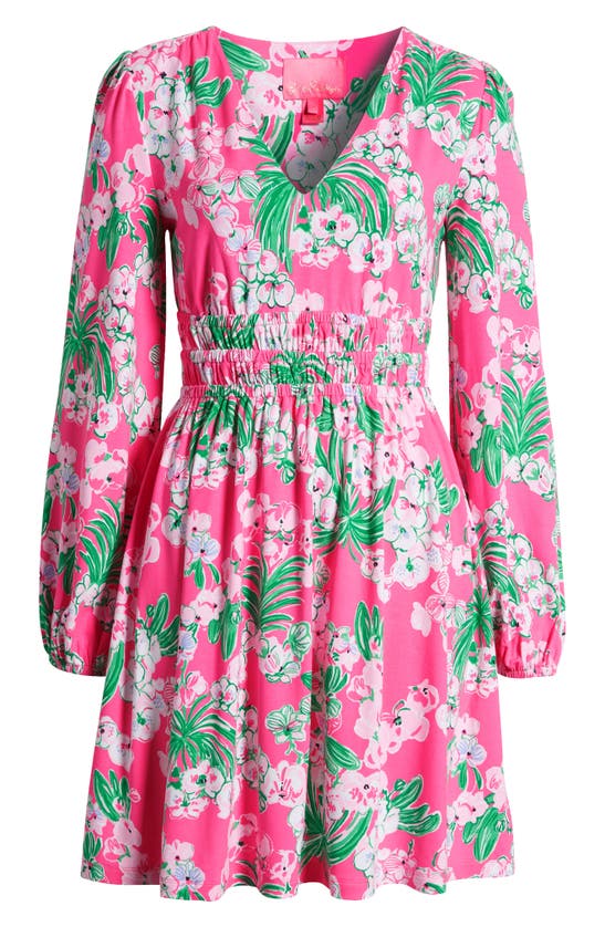 Shop Lilly Pulitzer ® Calla Long Sleeve Shirred Waist Dress In Roxie Pink Worth A Look