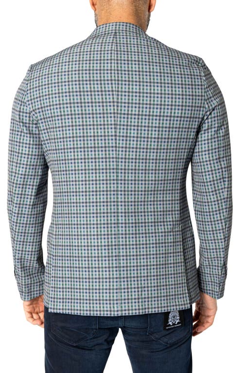 Shop Maceoo Descartes Unconstructed Gingham Irish Green Blazer