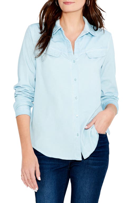 NIC+ZOE Angled Pocket Button-Up Shirt in Mist